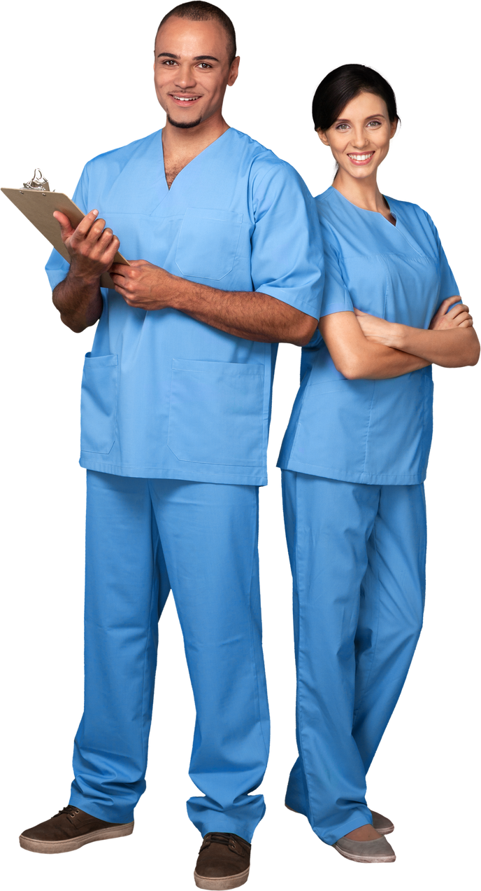 Portrait of Male and Female Nurses